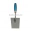 High quality bricklaying trowel with silver blue wooden handle