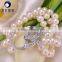 Natural fresh water 3 strand pearl bracelet with alloy beautiful clasp