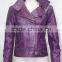 Ladies Short Purple 4110 Fitted waist Length Soft Napa Lambskin Leather jacket