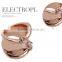 Classic 18k Gold Plating Austrian Crystal Leaf Rose Wedding Ring