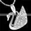 18k austrian crystal swan pendant wedding necklace