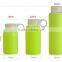  different color beautiful glass water bottle with silicone sleeve for sale