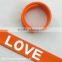 Debossed/color filled heart love bracelet,special custom design rubber band love bracelet