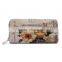 Sweet Lady Style Printing Pattern Metal Zipper Long Wallt Design Women pu Leather Wallet