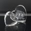 2015 new transparent heart shaped crystal paperweight with logo