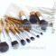 Hot Sell Synthetic Hair Eco-friendly 11PCS Bamboo Handle Makeup Brush Set With Linen Rope Pouch