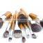 Hot Sell Synthetic Hair Eco-friendly 11PCS Bamboo Handle Makeup Brush Set With Linen Rope Pouch