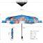 Blue Color 3 Folds Pictures Printing Umbrella