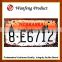 2015 Newly fashion Custom Novelty commonly use Souvenir Metal Car License Plate/plates