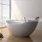 Round cheap price composite freestanding resin stone solid surface bathtub
