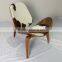 Modern Bend plywood hans wegner ponyhide / cowhide shell chair