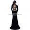 2015 Newest arrival long sleeve velvet dress fashion lady 3xl plus size dress
