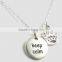 Keep Calm and Carry On sterling silver charm crown charm necklace-sterling silver necklace