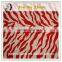 Junma red zebra-stripe pattern linen flocked car seat fabric