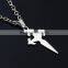 Women Men's 316L stainless steel smooth arrows cross pendant necklace