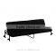 HOMCOM Black 3 Seats Sofa Bed Foldable Fabric Couch w/wheels