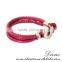 Hottest design wholesale shiny fashion leather snap charm button bracelet