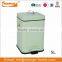 Square Ribs Pattern Step Galvanized Steel Metal Trash Can