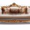 Luxury French Baroque Style Classic Carving Giltwood Upholstery Three Seat Sofa BF12-04274d