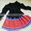 2016 latest trendy A shape nylon short flared hmong skirts