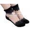 Hot sales Colorful Ultrathin Transparent Beautiful Crystal Lace Elastic Short Women Socks Calcetines Pink Sock for Womens meias
