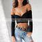 Runwaylover 5458 Hot Sale Ladies Sexy Slash Neck Sexy Ladies Crop Top