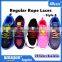 Customized Rope Laces With Plastic Tips - Muti-colored Sports Rope Shoelaces - Retail Packaging - Customized Length Acceptable