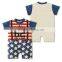 summer navy style short sleeve flat angle baby romper