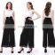 Latest Design Woman Black Loose Fit Chiffon Pant With Zip Front