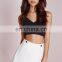 White Gold Button Detail Wrap Skort Sexy Women Shorts