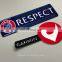 Custom iron on flock cut fabric design patch for garment
