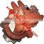 SY285 SY335 SY315 Lovol FR360 FR360-7 Liugong Xugong 35 tons swing motor swing device gearbox reducer