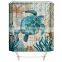 i@home bathroom fashion sea turtle shower curtain sets with non-slip rugs 4 pieces washable