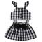 Baby Girl's Sets 2020 Summer Plaid Kids Tops + Skirts 2Pcs Outfit Set