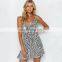 Wholesale Low Price  Hot Style Sexy Factory Spaghetti Strap Animal Print V-neck Women's Beach Print Skirt Loose Dress