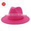 Cheap Flat Brim Colorful Panama Wide Fedora Hat for Women Men Autumn Winter Festival Party Outdoor Fashion Warm Dress