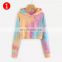 Hoodies Multicolor Casual Women Drawstring Hooded Sweatshirt 2020 Autumn Tie Dye Long Sleeve Hoodies