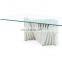 Polished Edge Round Rectangular Tempered Glass Table Top
