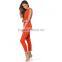 Latest pleat pants design fashion round neck women jumpsuit 2015
