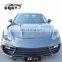 Комплект кузова из углепластика для Porsche Panamera 971: передний бампер, задний диффузор, боковые юбки, капот двигателя и спойлер багажника (рестайлинг)