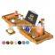 Expandable Wood Bath Tub Tray With Wine Book Holder Adjustable Bamboo Bath Caddy Holder