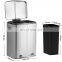 2 compartments 56L recycling bin soft closing trash bin stainless steel large recycle household Kitchen trash can