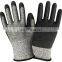 Thermal Green HPPE Outer Layer Acrylic Brush Warm Lined  Black Nitrile Foam Coated Anti Cut Resistant Winter Work Gloves