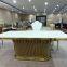 modern gold stainless steel marble top dining table event dining table