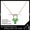 2015 New Year latest design silver pendant necklace 14/18/20k gold plated necklace with emerald gemstone
