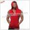 cheap blank mens sleeveless workout zip hoodies stringer tank top with Hood