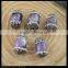LFD-0045B Wholesale Druzy Amethyst Stone With Pave Rhinestone Crystal Connector Spacer Beads Jewelry Making