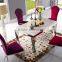 Modern design dining table and chair , High back PU Metal dining chair