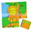 6 different sides 3d puzzle such as lion elephant monkey cat hippo tortoise 3d wooden puzzle mini toy wooden box