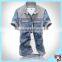 Manufacture Two Pocket Blue Denim Stripe Shirt